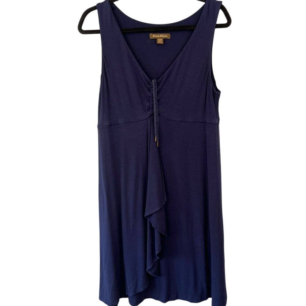 Tommy Bahama Navy Blue Sleeveless‎ Wrap Dress Size M Summer Beach Vacation